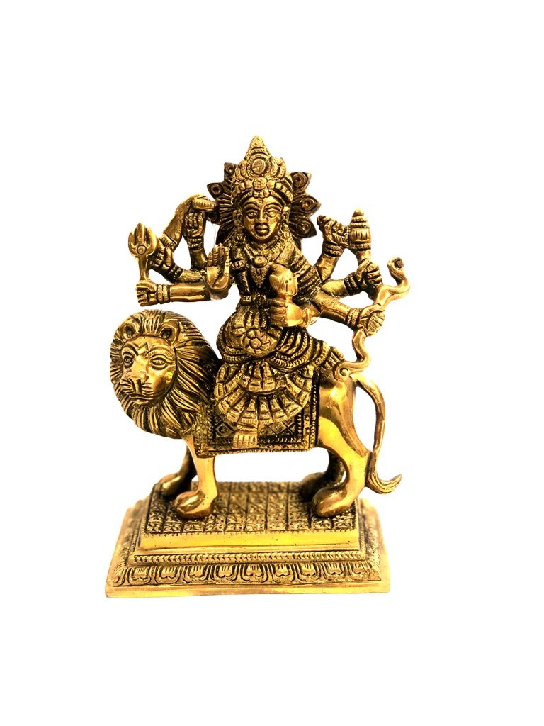 Goddess Durga In Premium Brass Quality 'Mata Raani' Exporter Tamrapatra