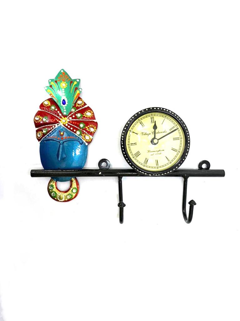 God Idols Clock Key Holder Metal Art Utility Traditional Hand Painted Tamrapatra