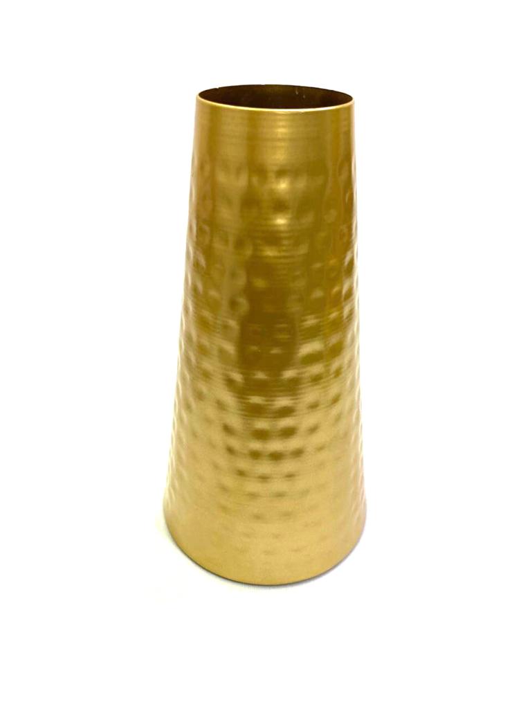 Hammered Pots Golden Flower Vase Metal Planters Design From Tamrapatra