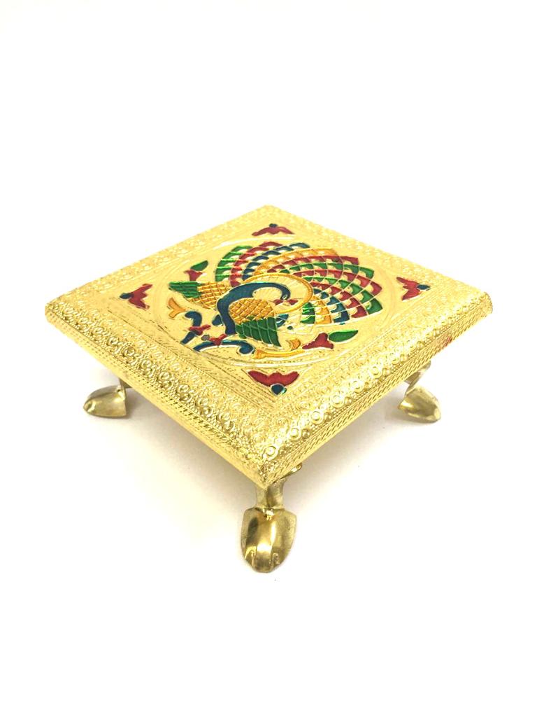 Charpoy Bajoth Golden Oxidized Patli With Metal Legs Gifting's From Tamrapatra
