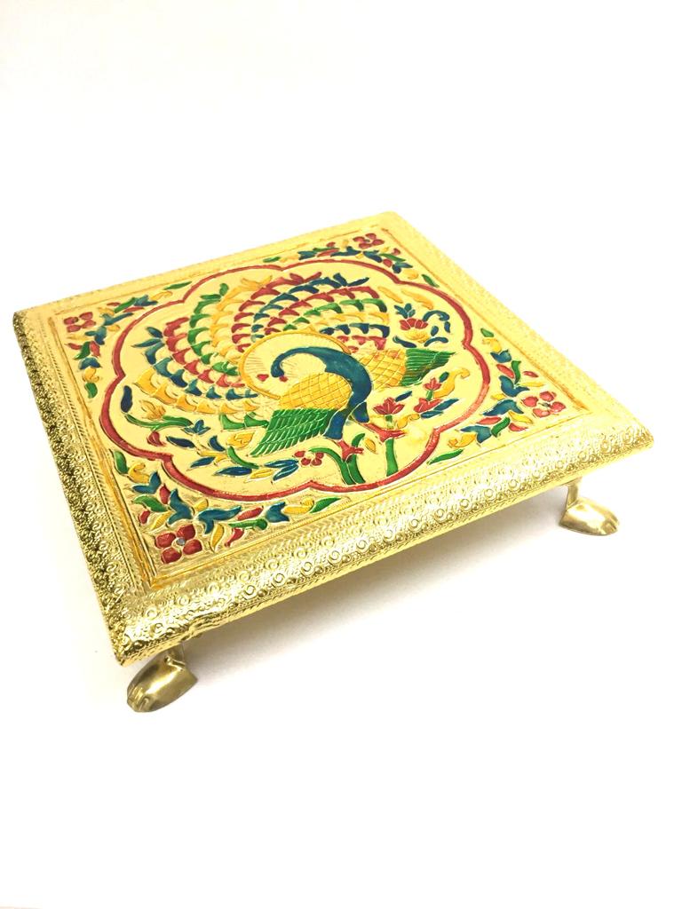 Charpoy Bajoth Golden Oxidized Patli With Metal Legs Gifting's From Tamrapatra