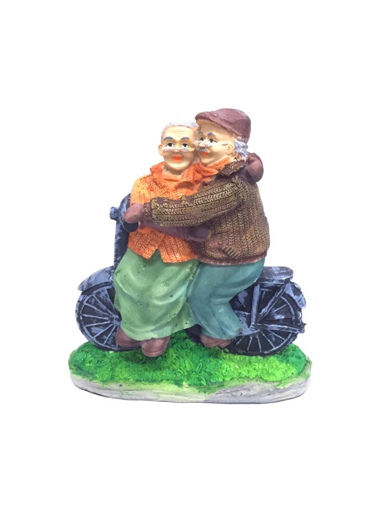 Grandparents On Bicycle Lovely Statue Creative Arts & Crafts By Tamrapatra
