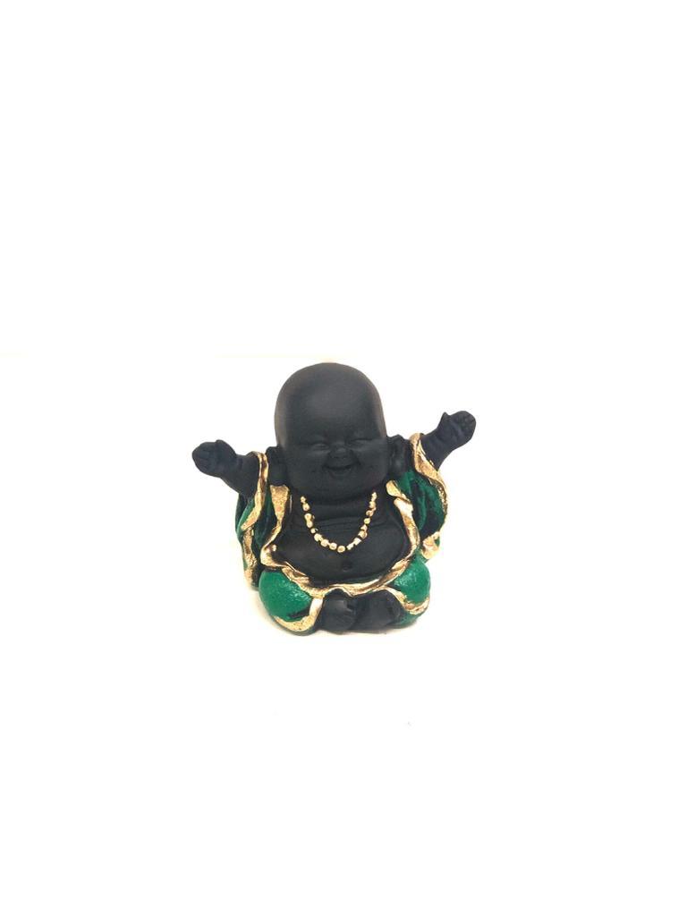 Green Shade Handcrafted Sweet Baby Playful Monks Vastu Gifts By Tamrapatra
