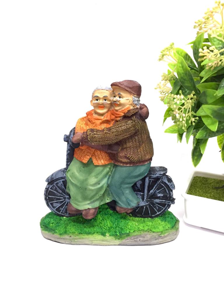 Grandparents On Bicycle Lovely Statue Creative Arts & Crafts By Tamrapatra