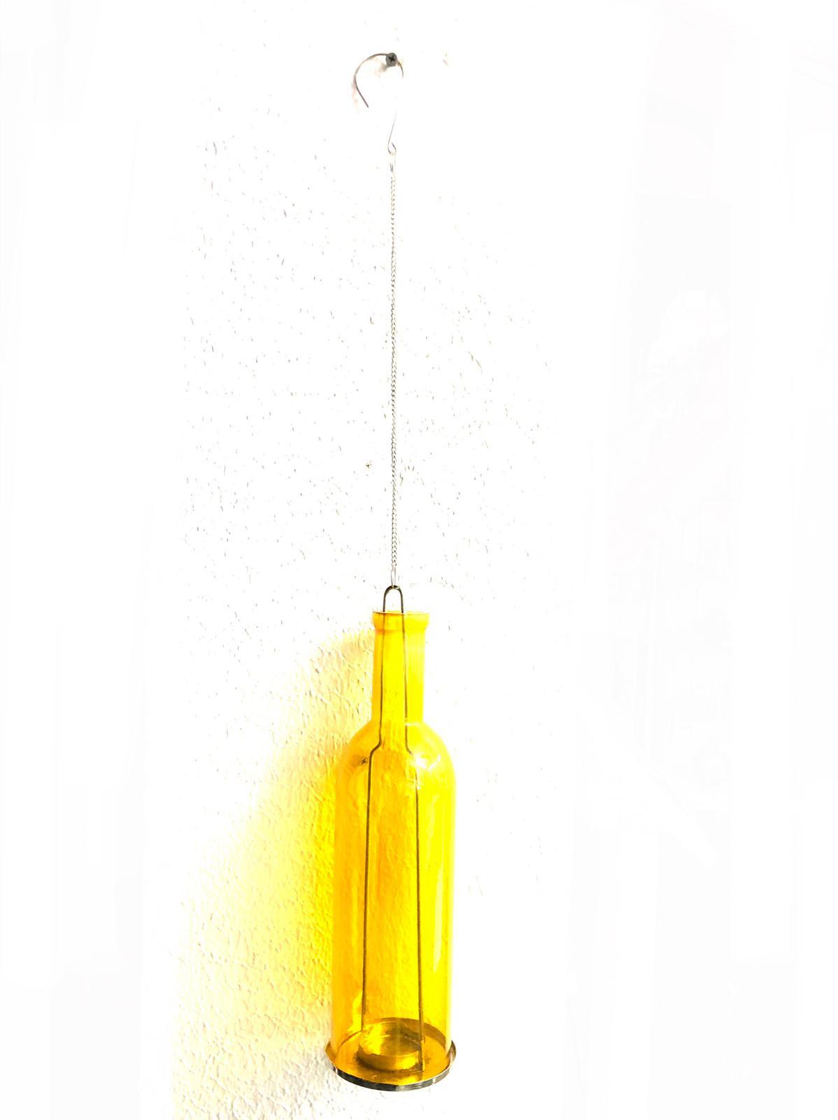 Hanging Glass Bottles In Colored Stylish Tea Light Holder Collection By Tamrapatra