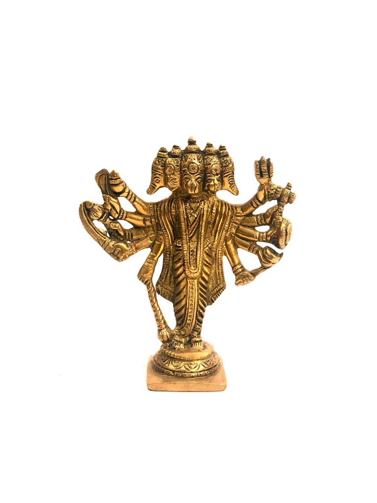Vastu Religious Panchmukhi Hanuman Prosperous Brass Statue By Tamrapatra