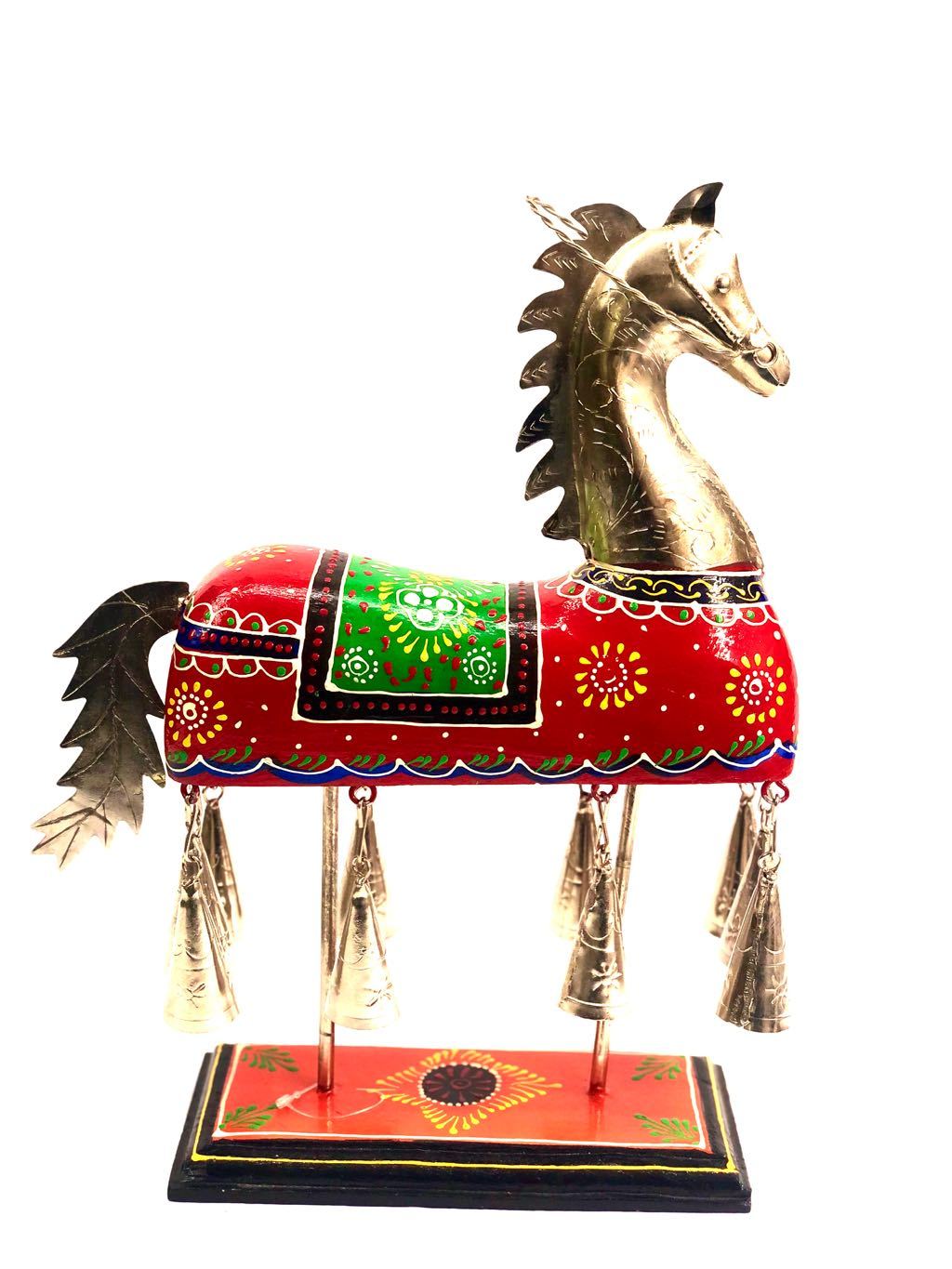 Majestic Horse On Stand & Chiming Bells Handicraft Supplier Tamrapatra - Tanariri Hastakala