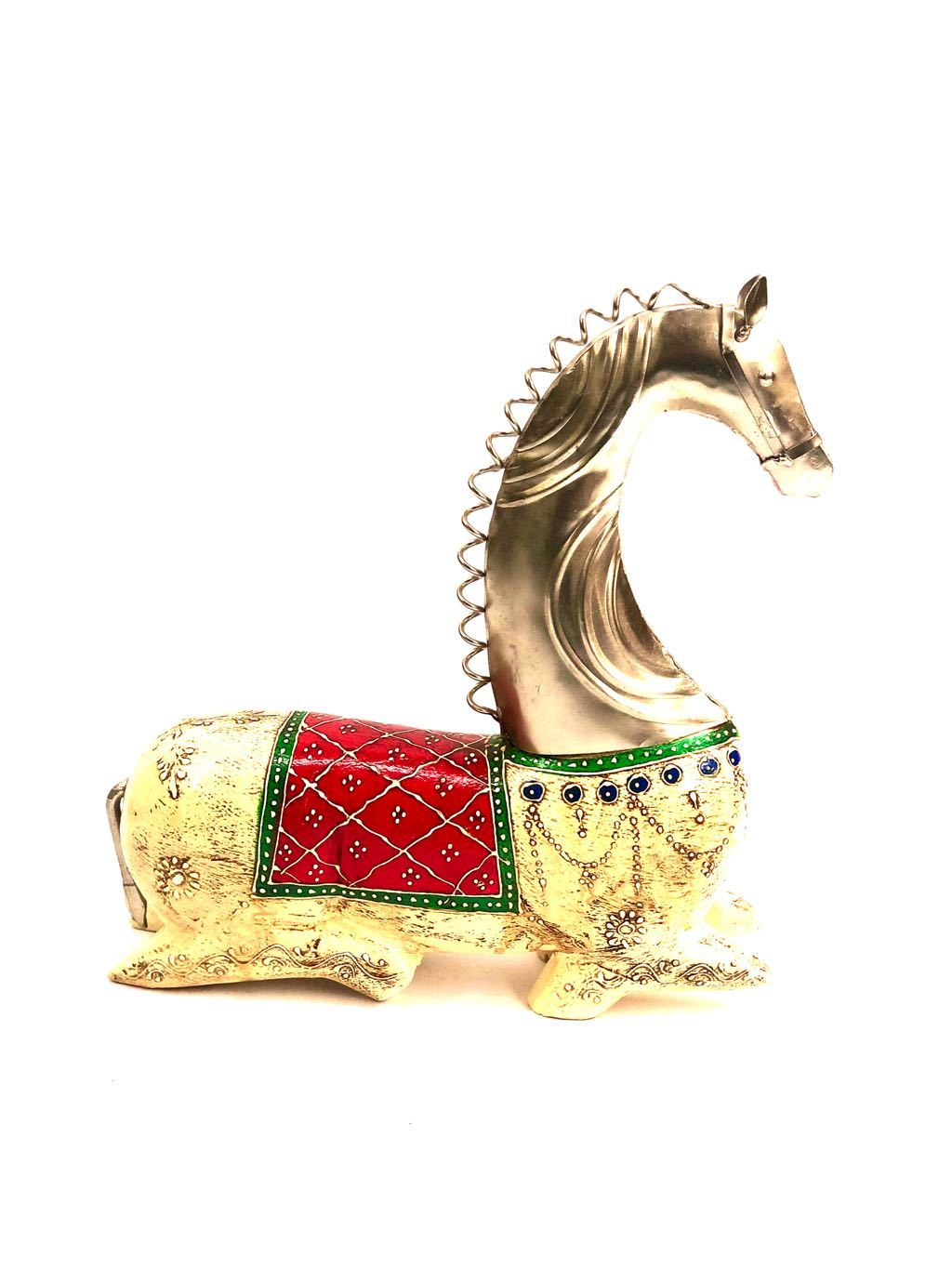 Wonderfully Lean Horse Made From Wood Combined With Metal Tamrapatra - Tanariri Hastakala