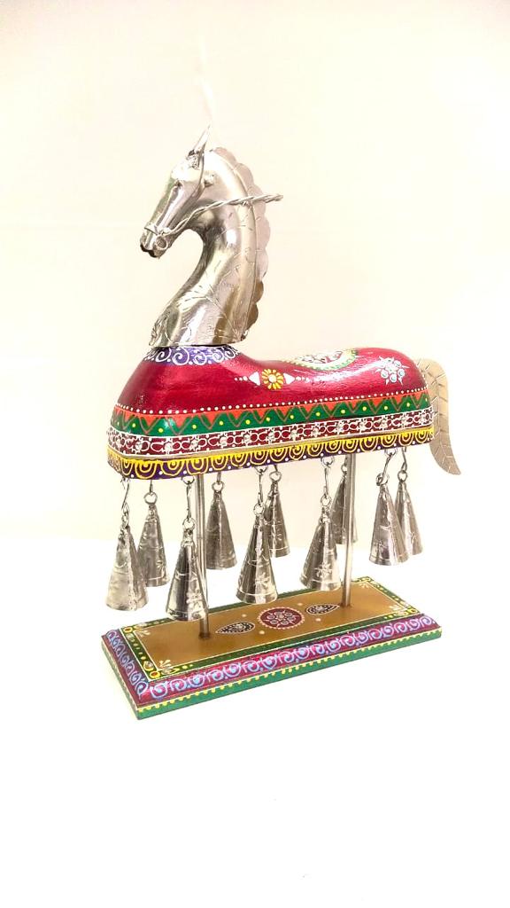 Majestic Horse On Stand & Chiming Bells Handicraft Supplier Tamrapatra
