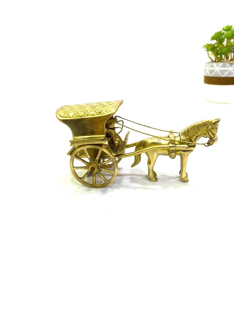 Horse Cart With Villager Souvenir Showpiece Brass Art Attraction By Tamrapatra