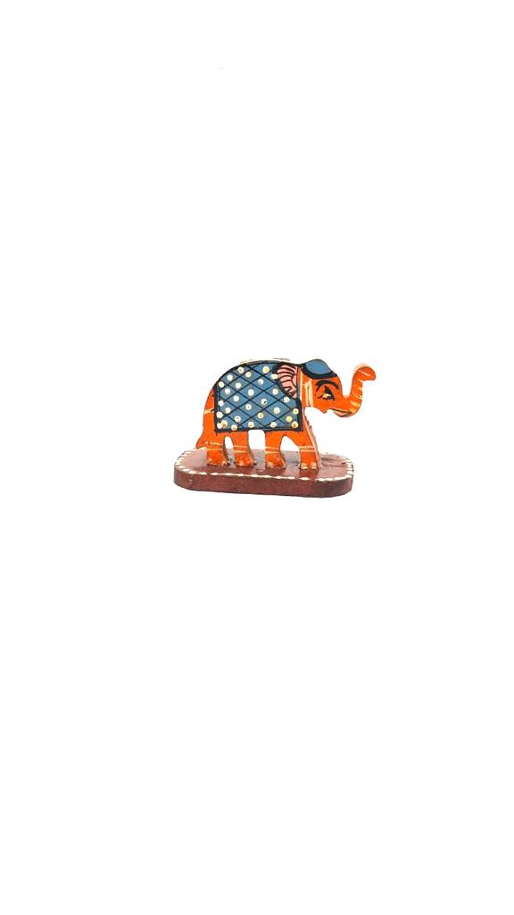 Elephant Incense Stick Holder Wooden Hand Painted Gifting Art By Tamrapatra