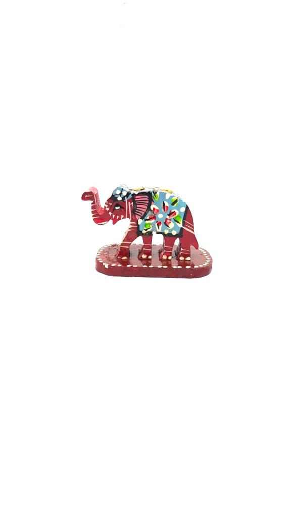 Elephant Incense Stick Holder Wooden Hand Painted Gifting Art By Tamrapatra