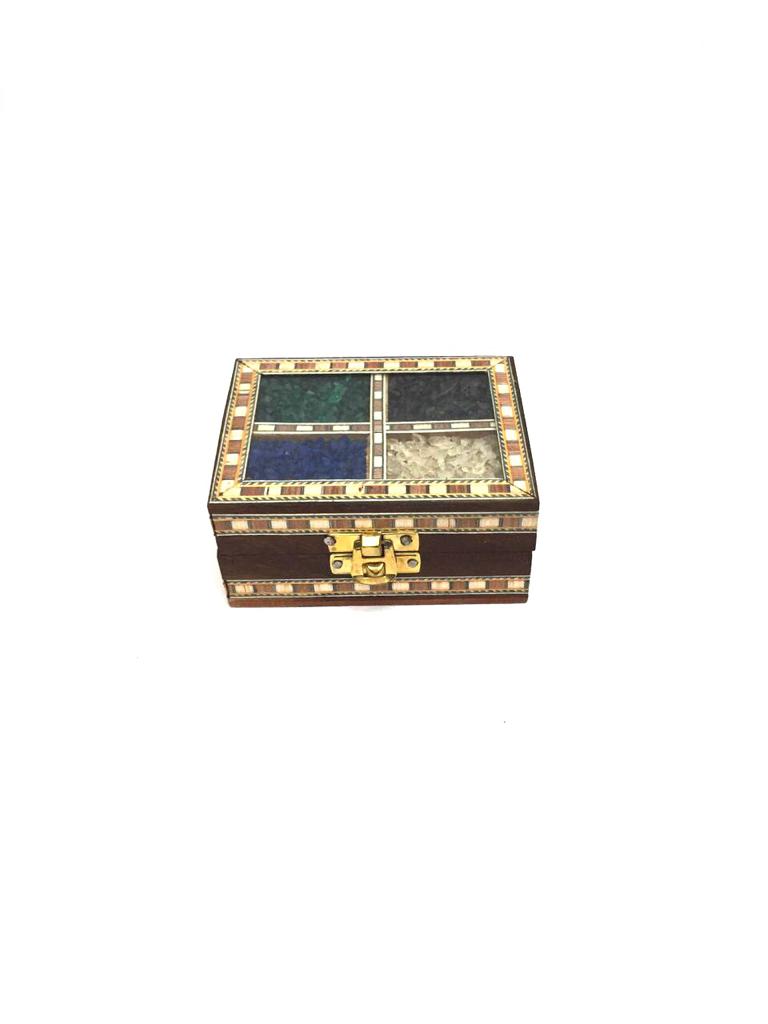 Designer Gemstone Jewelry Wooden Storage Box Beautiful Gifts By Tamrapatra