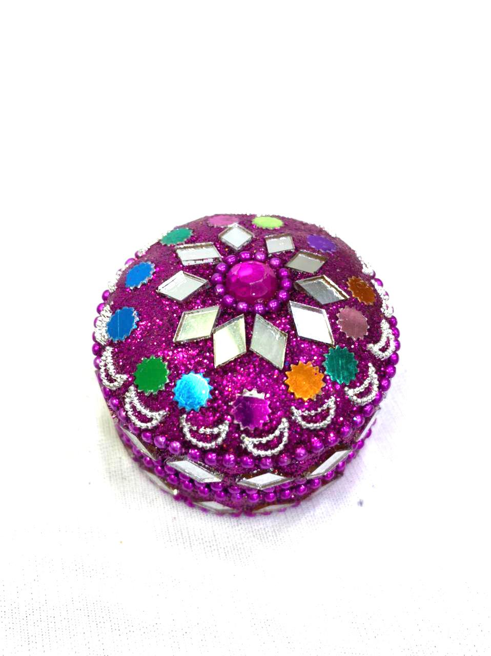 Jewelry Box Mirror & Kundan Art Handcrafted Storage Gifts Occasion Tamrapatra