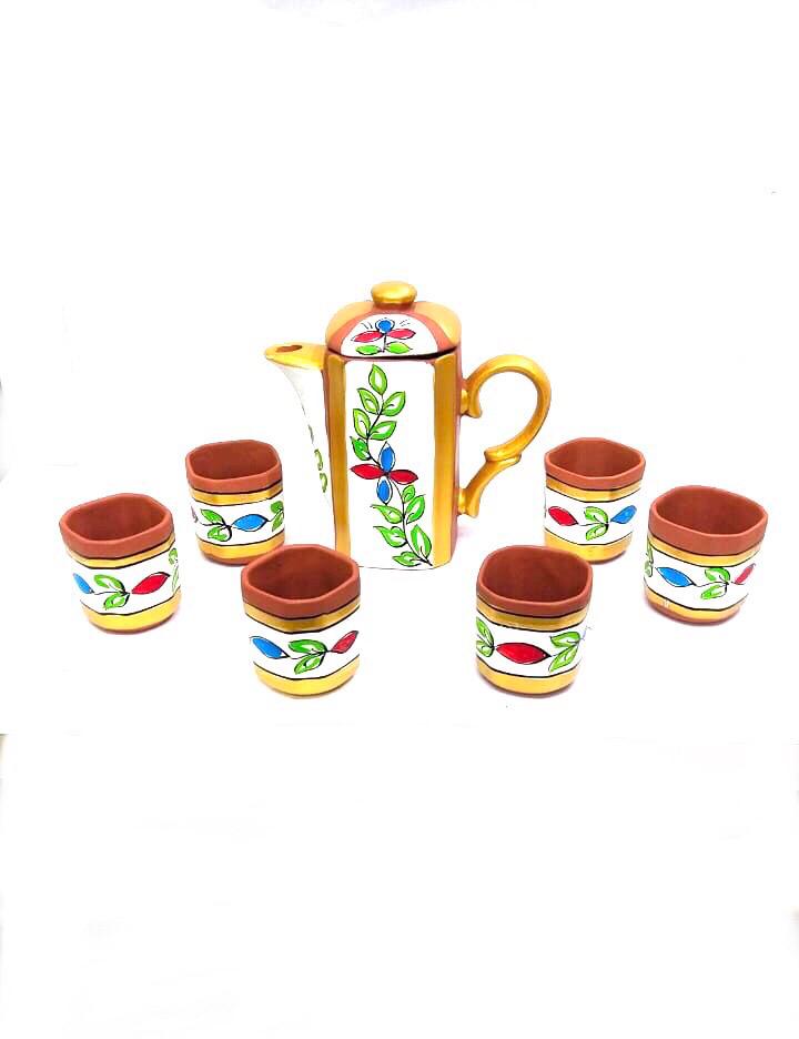 Ruchi Coffee Set Morning Hand Painted Earthenware Jug & Glass By  Tamrapatra