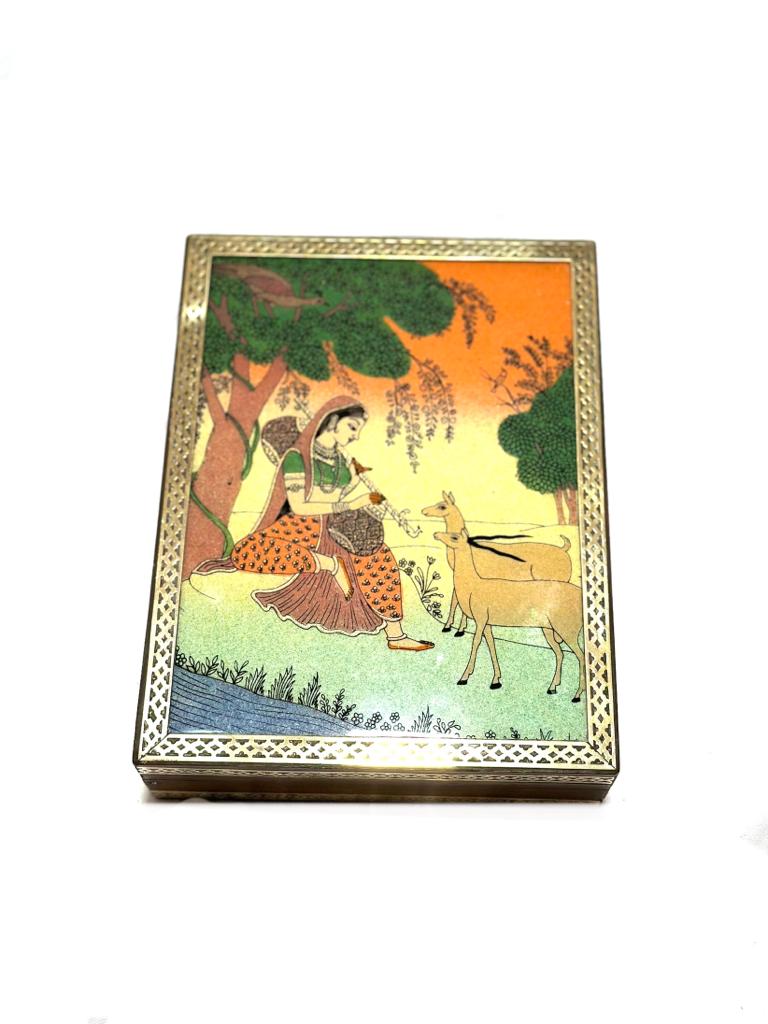 Gemstone Designer Jewelry Box Handcrafted Wooden Exclusive Art By Tamrapatra