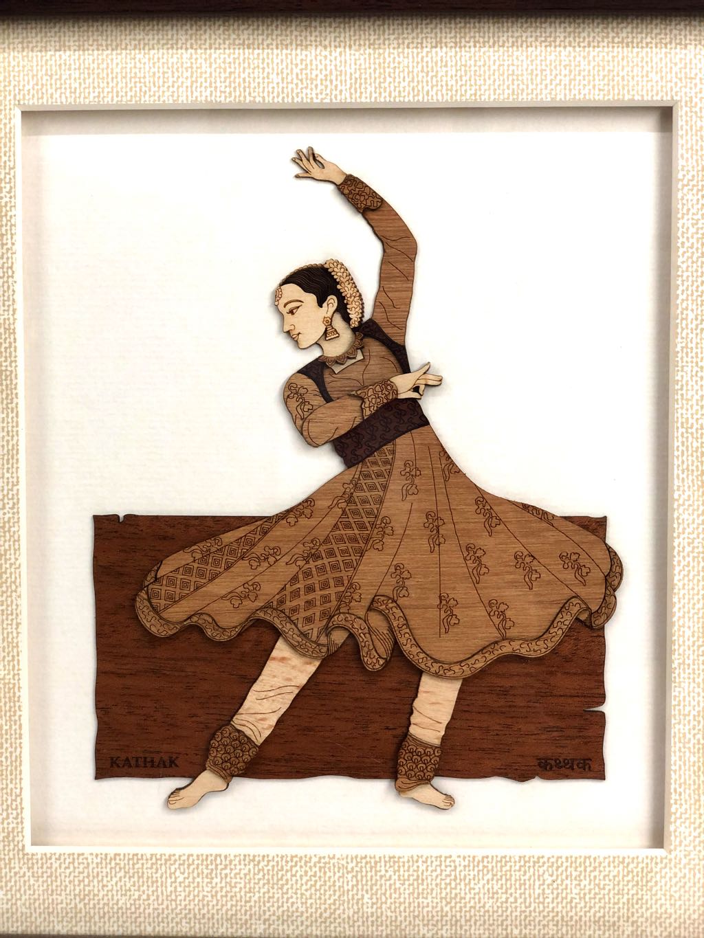 Kathak Indian Classical Dancer Carved Beautifully From Wood Tamrapatra
