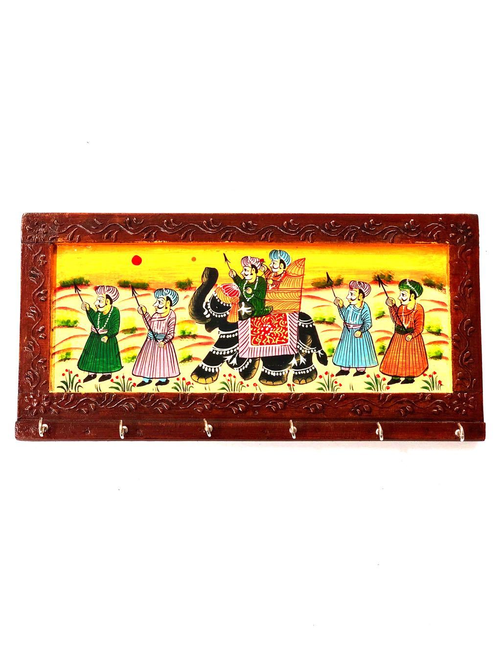 Royal HandPainted On Wooden Style Key Hanger Traditional Tamrapatra