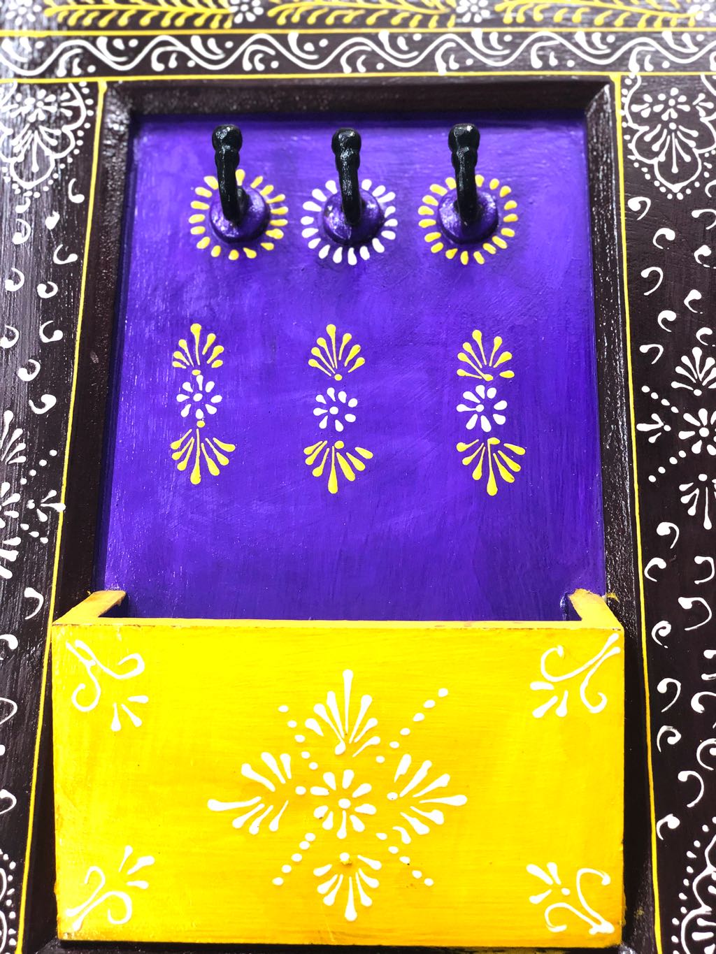 Traditional Painted Wooden Key Letters & Mobile Holder By Tamrapatra