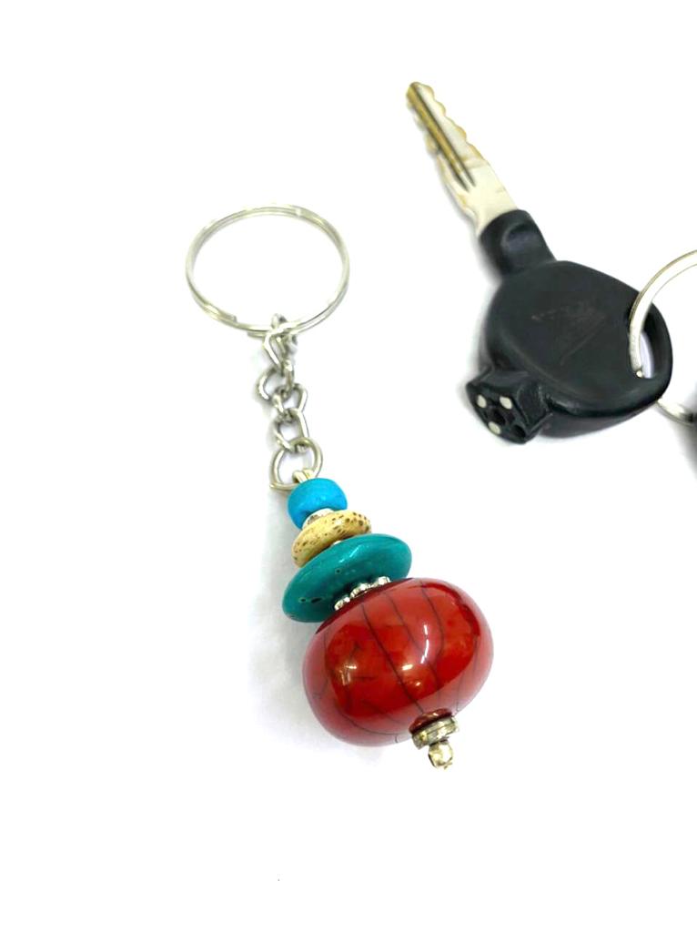 Fancy Stone Shaped Beads Keychains Beautiful Shades Designed By Tamrapatra