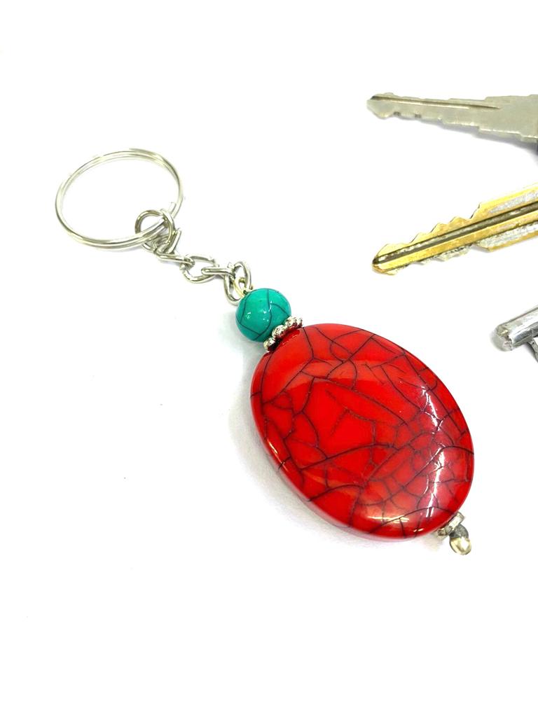 Fancy Stone Shaped Beads Keychains Beautiful Shades Designed By Tamrapatra