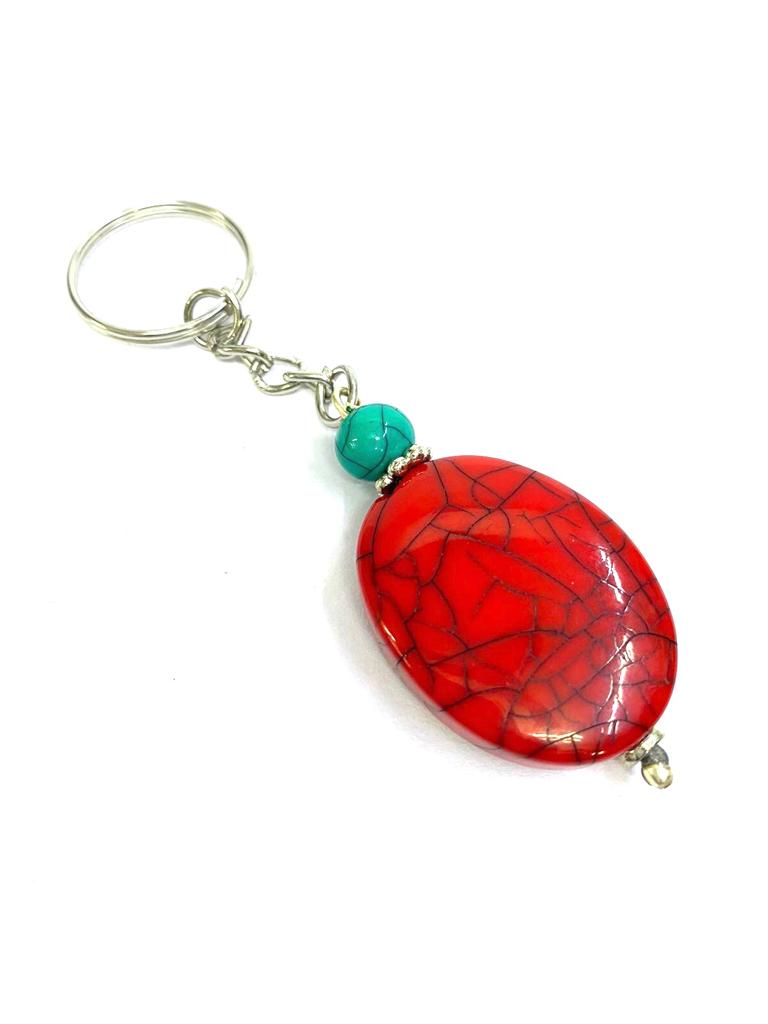 Fancy Stone Shaped Beads Keychains Beautiful Shades Designed By Tamrapatra