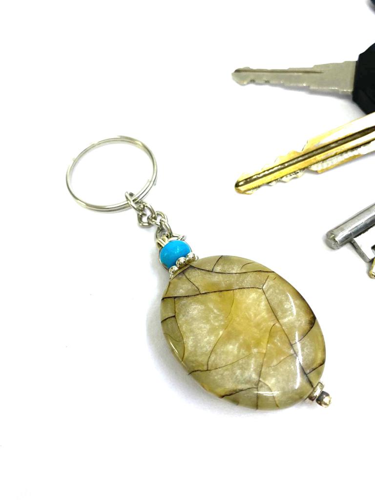 Fancy Stone Shaped Beads Keychains Beautiful Shades Designed By Tamrapatra