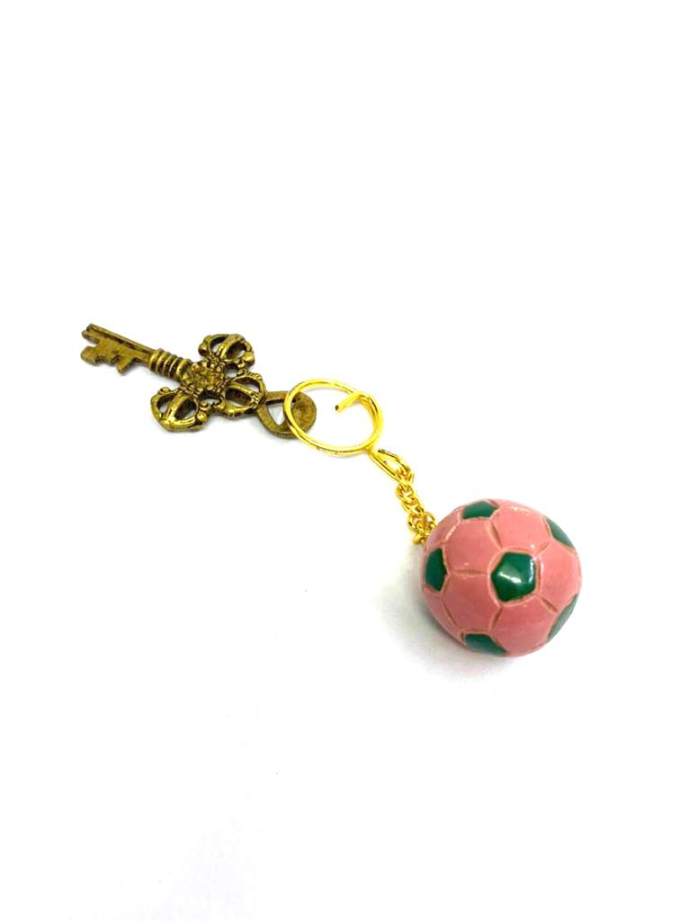 Football Multicolor Keychains Artwork Gifting's Hand Painted New By Tamrapatra