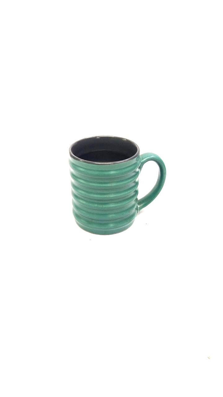 Bluish Gray Exclusive Ceramic Pottery Studio Rumble Mugs By Tamrapatra