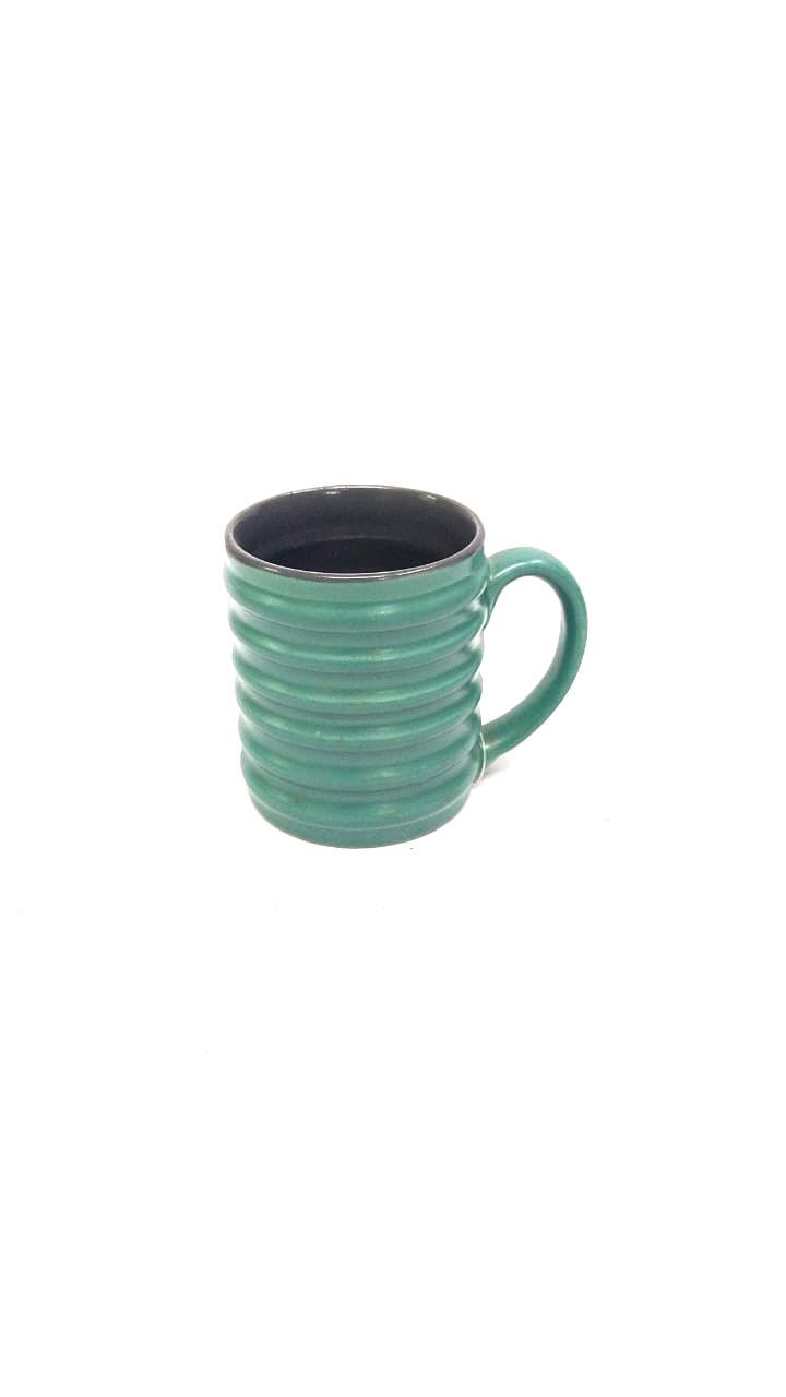 Bluish Gray Exclusive Ceramic Pottery Studio Rumble Mugs By Tamrapatra