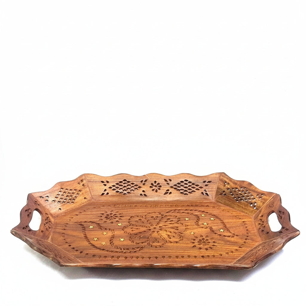 Fine Carving Wooden Trays In Exciting Designs For Kitchen Utility By Tamrapatra - Tamrapatra