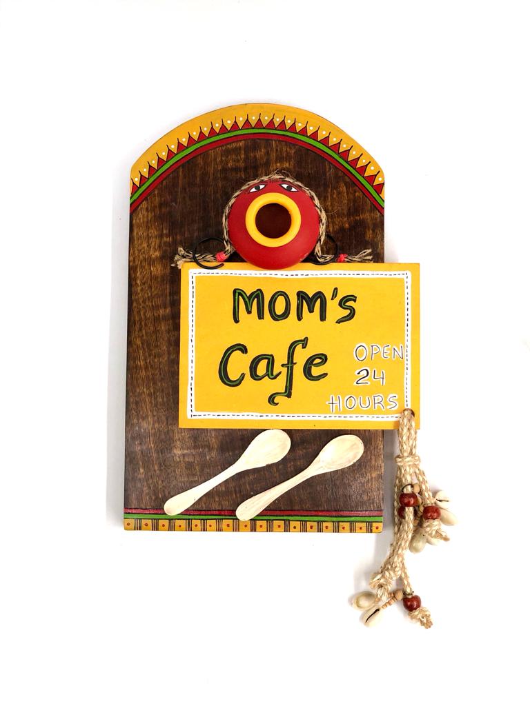 Mom's Café With Red Pot Face & 2 Spoons Décor Attraction For Visitors Tamrapatra