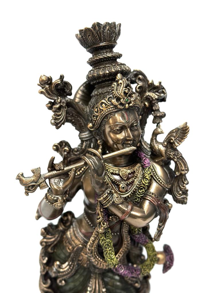 Lord Krishna In Fine Cold Cast Bronze Superb Quality Religious Corner By Tamrapatra