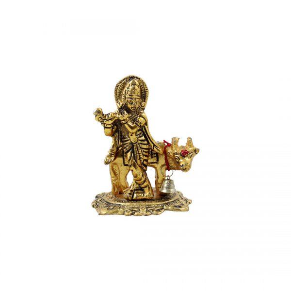 Lord Krishna Cow On Stand Unique Metal Religious Idols Gifts By Tamrapatra