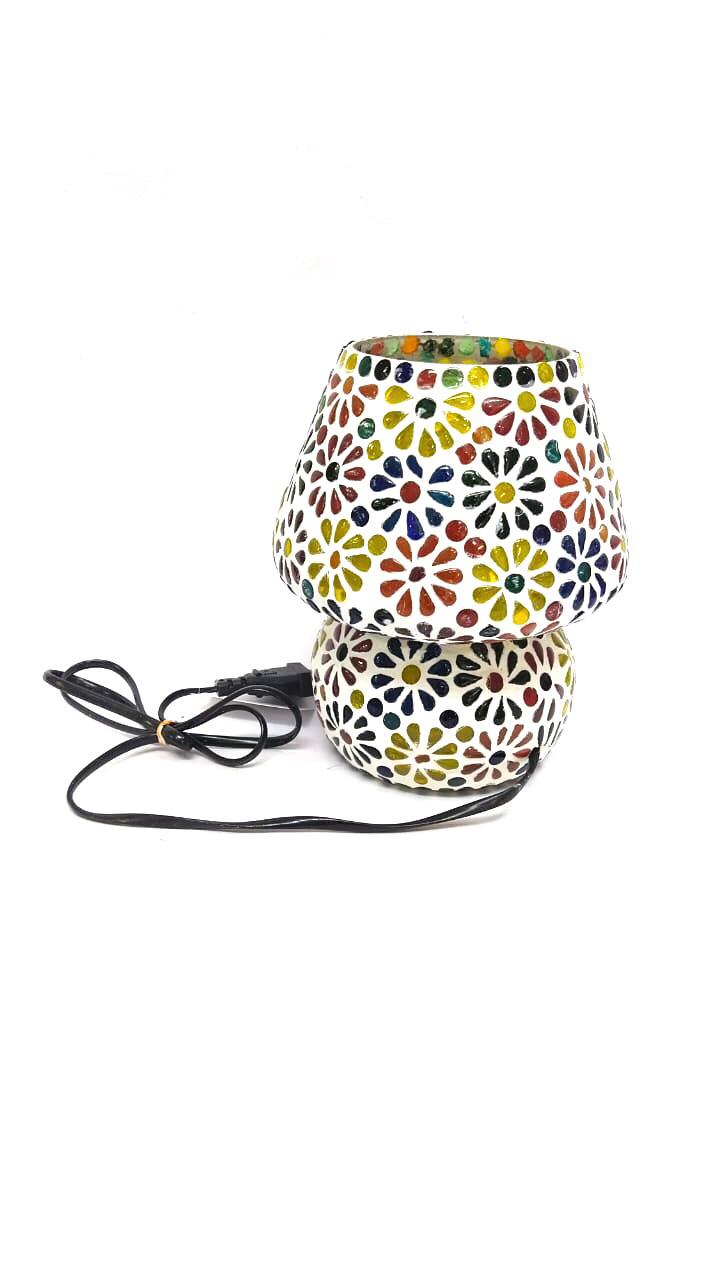 Striking Bright Lights Table Lamp In Modern Shape Glass Art From Tamrapatra