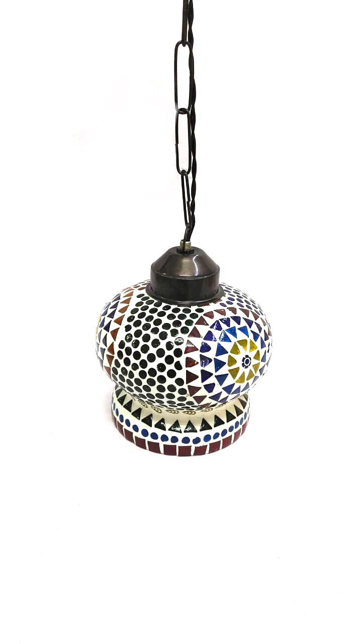 Excellent Glass Craftmanship On Mosaic Hanging Lamps Bell Shaped By Tamrapatra