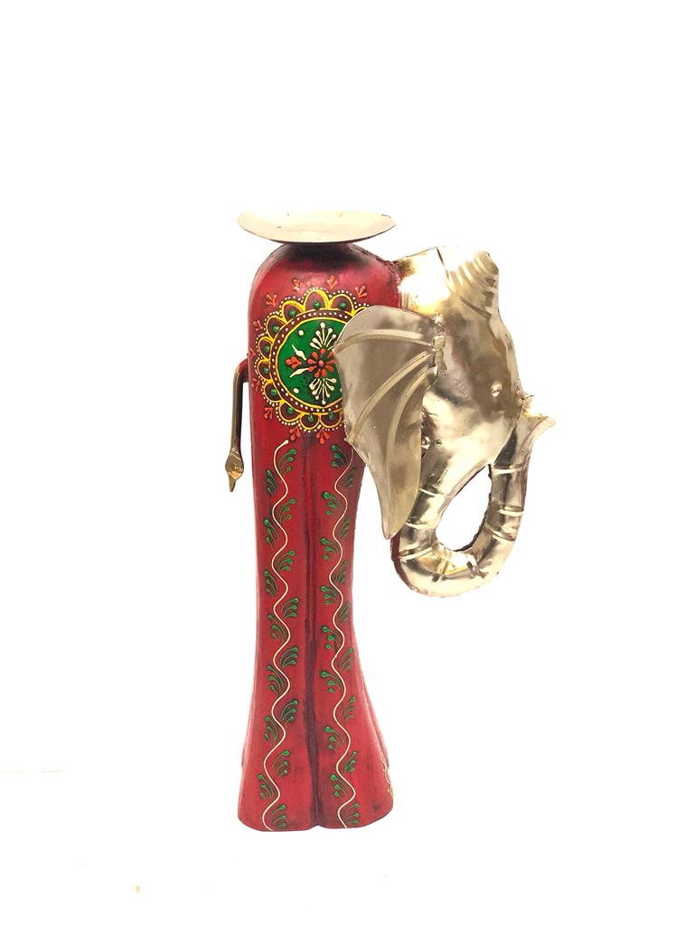 Creative Style Candle Holders Elephant Red Shade Wooden Art By  Tamrapatra