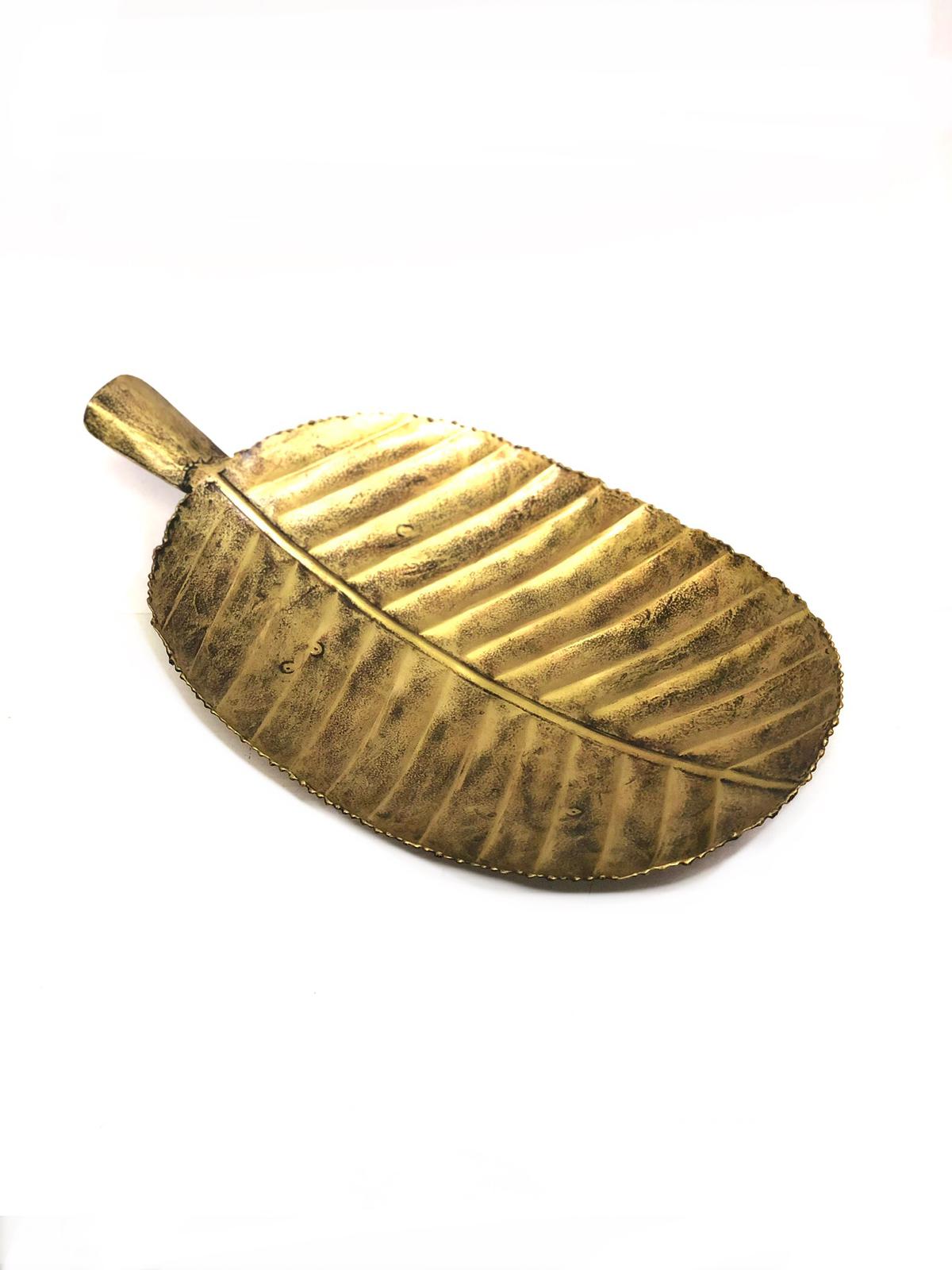 Oval Metal Leaf Design To Serve Snacks In Traditional Way New By Tamrapatra