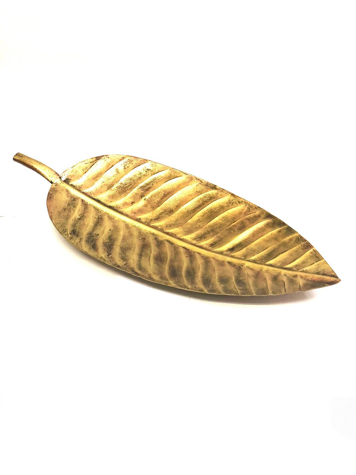 Leaf Platter Unique Way Of Serving Snacks Metal Handmade From Tamrapatra