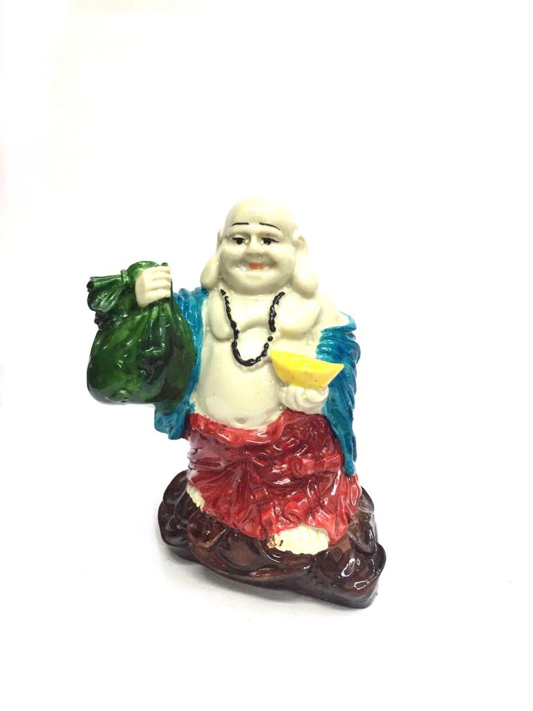 Laughing Buddha In Various Shades Lucky Range Collectible From Tamrapatra