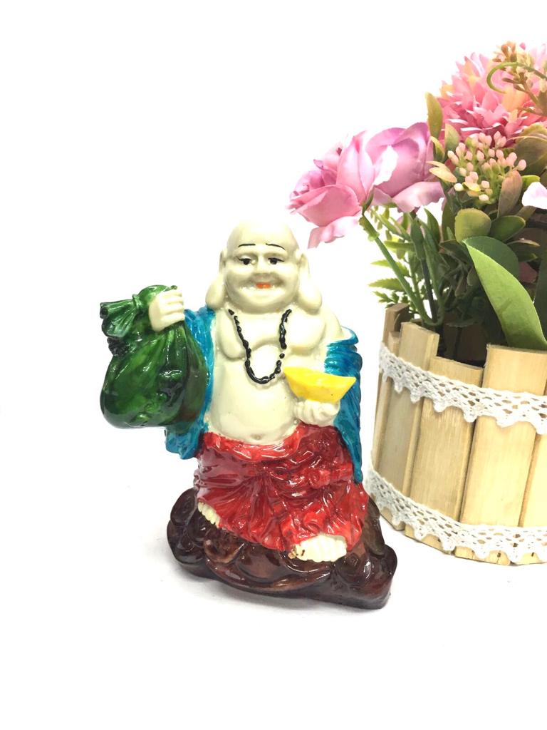 Laughing Buddha In Various Shades Lucky Range Collectible From Tamrapatra