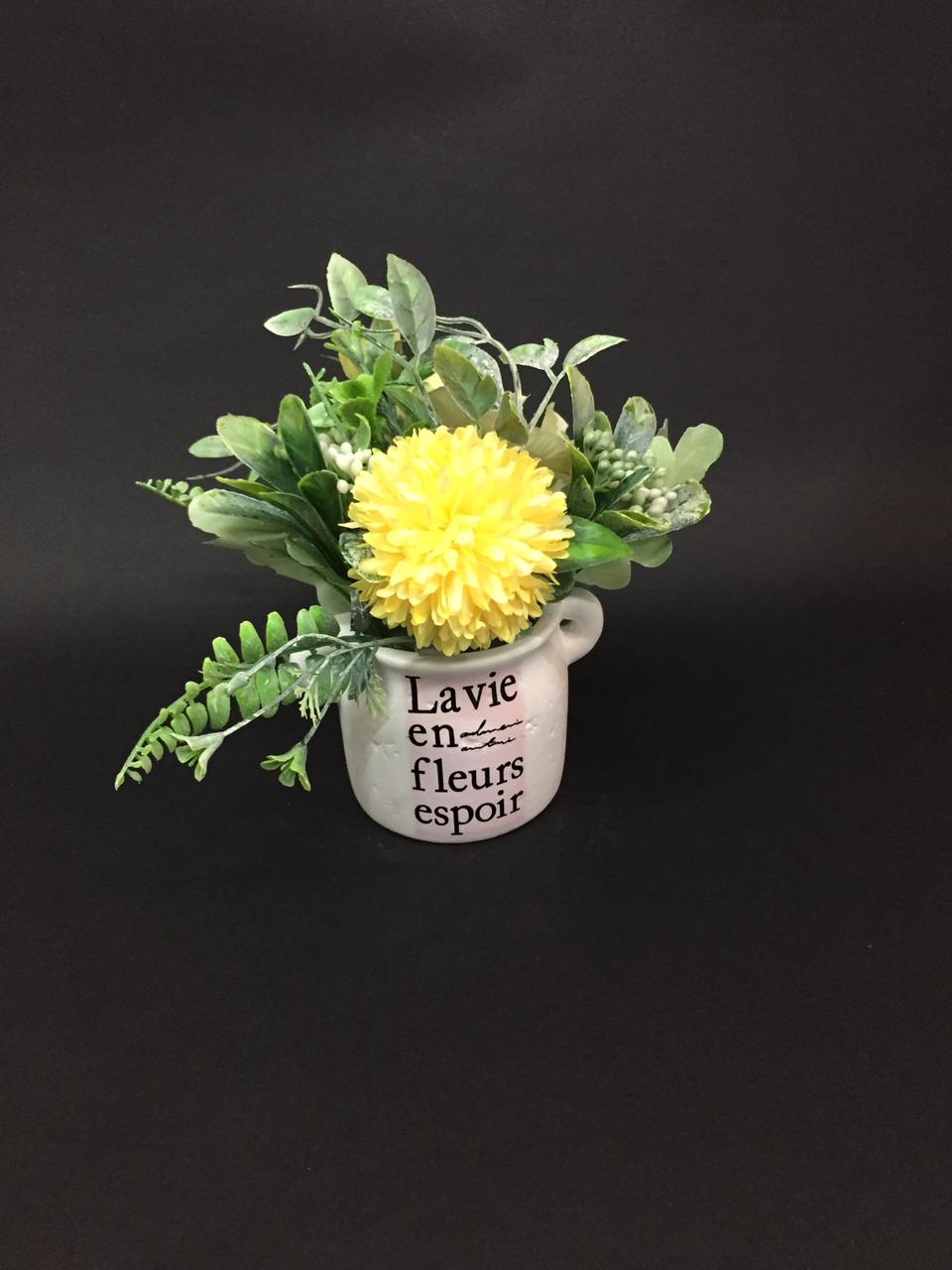 Life In Bloom Hope Quoted Pots With Floral Arrangement Décor By Tamrapatra