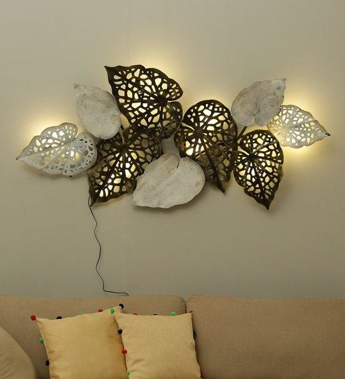 European Leaf Décor With Cutwork Back LED Lights For Ambience By Tamrapatra