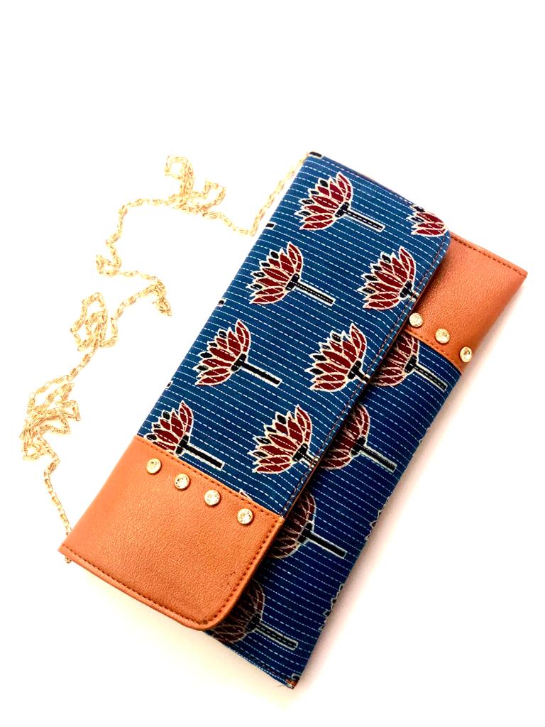 Carry Your Purse In Style With Chain Shoulder Bag With New Block Print Tamrapatra