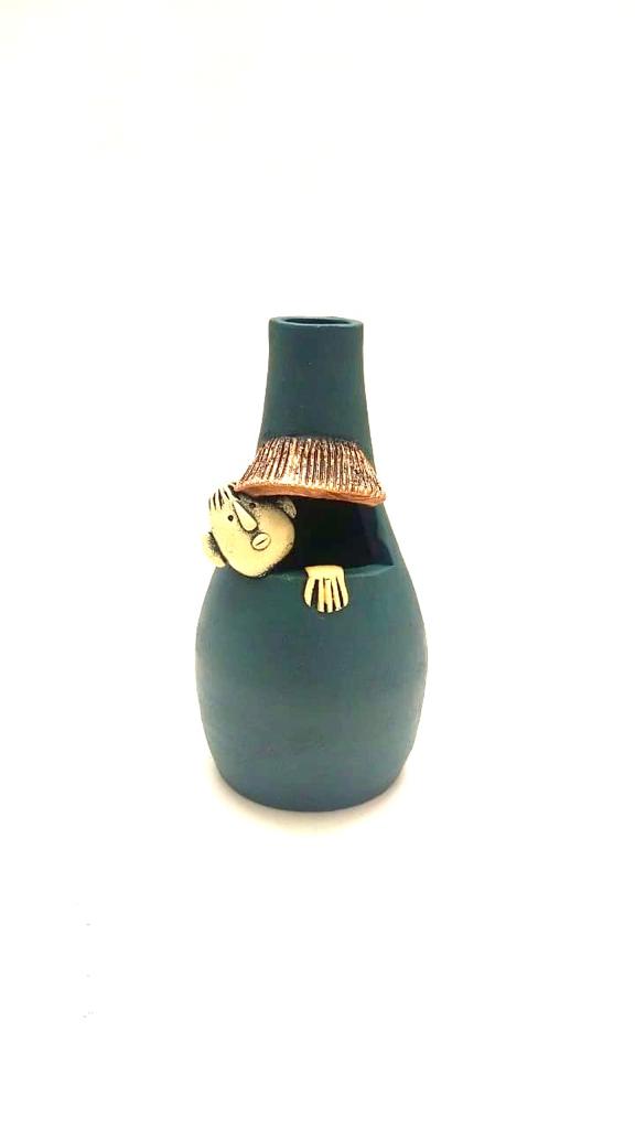 Male Peeping Adorable Faces Pot Vibrant Shades Of Exclusive Pottery By Tamrapatra - Tamrapatra