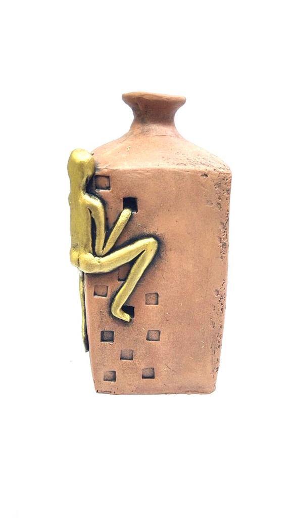 Big Wonderful Terracotta Thinker Man Pot Series In Various Shades From Tamrapatra