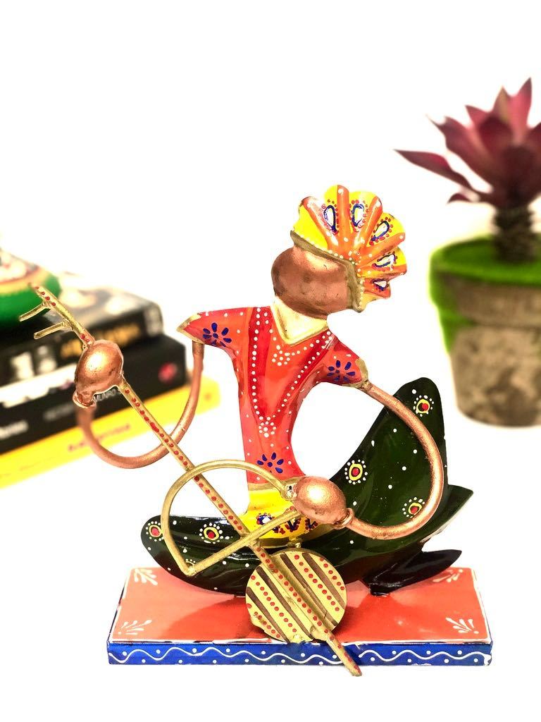Musician Nagpuri Style Metal Decoration Hand Painted By Tamrapatra - Tamrapatra