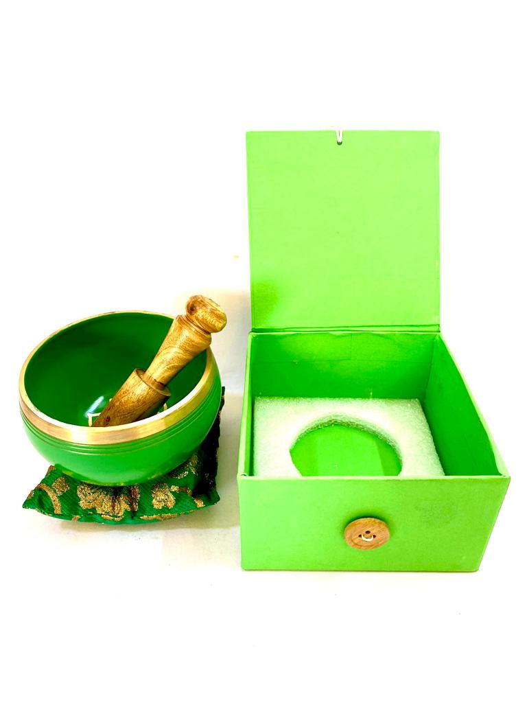 Chakra Bowl Meditation With Cushion & Stick in Attractive Box By Tamrapatra