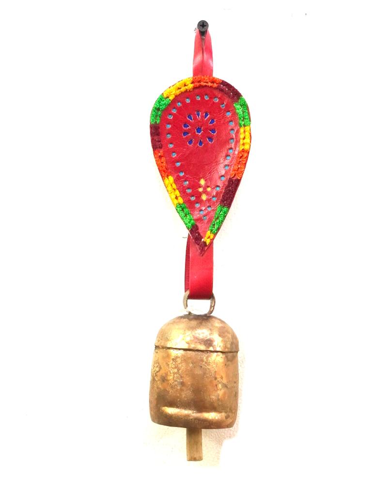 Metal Iron Copper M Size Melodious Chime Bell With Leather Belt From Tamrapatra