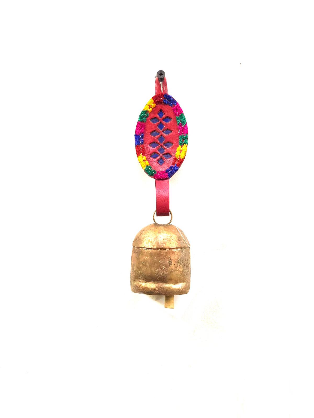 Soothing Sound Bell S Hanging Décor Home Office With Leather Belt Tamrapatra